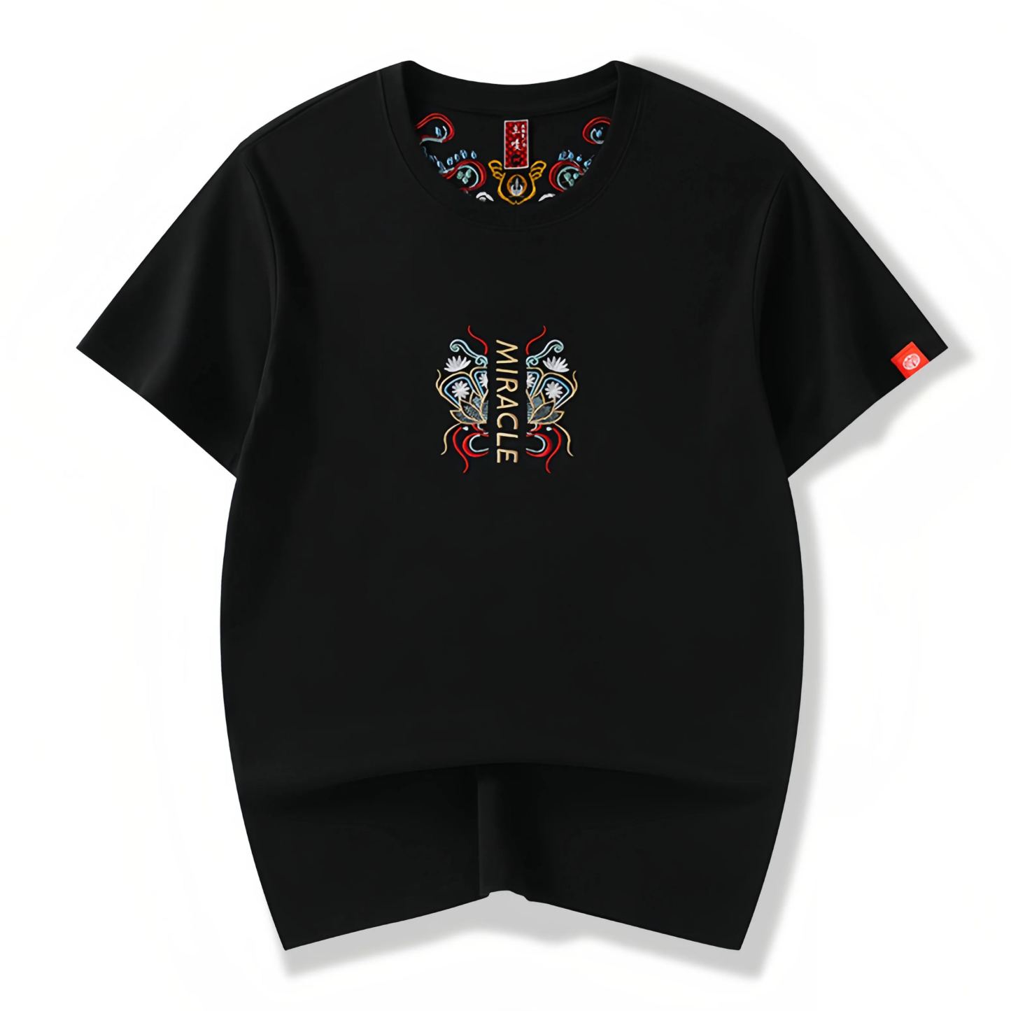 Koi Embroidered Men's T-Shirt | Cotton Hip-Hop Street Loose Large Size T-Shirt