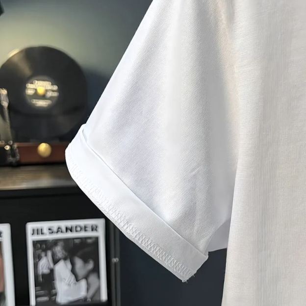 Koi Embroidered Men's T-Shirt | Cotton Hip-Hop Street Loose Large Size T-Shirt