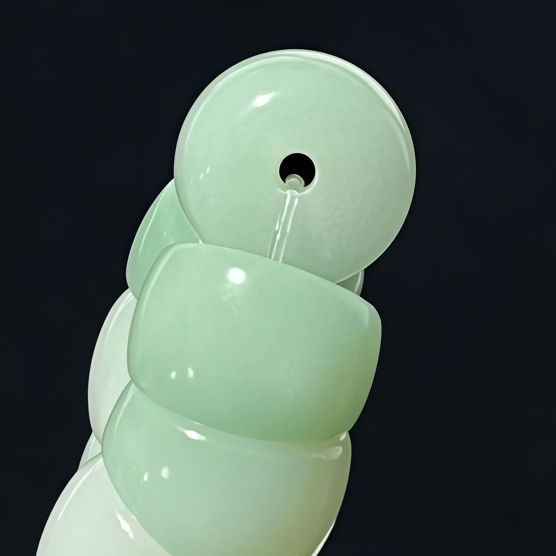 "Green Grape Zen Heart" Light Green Grape Pig Intestine Bodhi Soft Finger Bracelet
