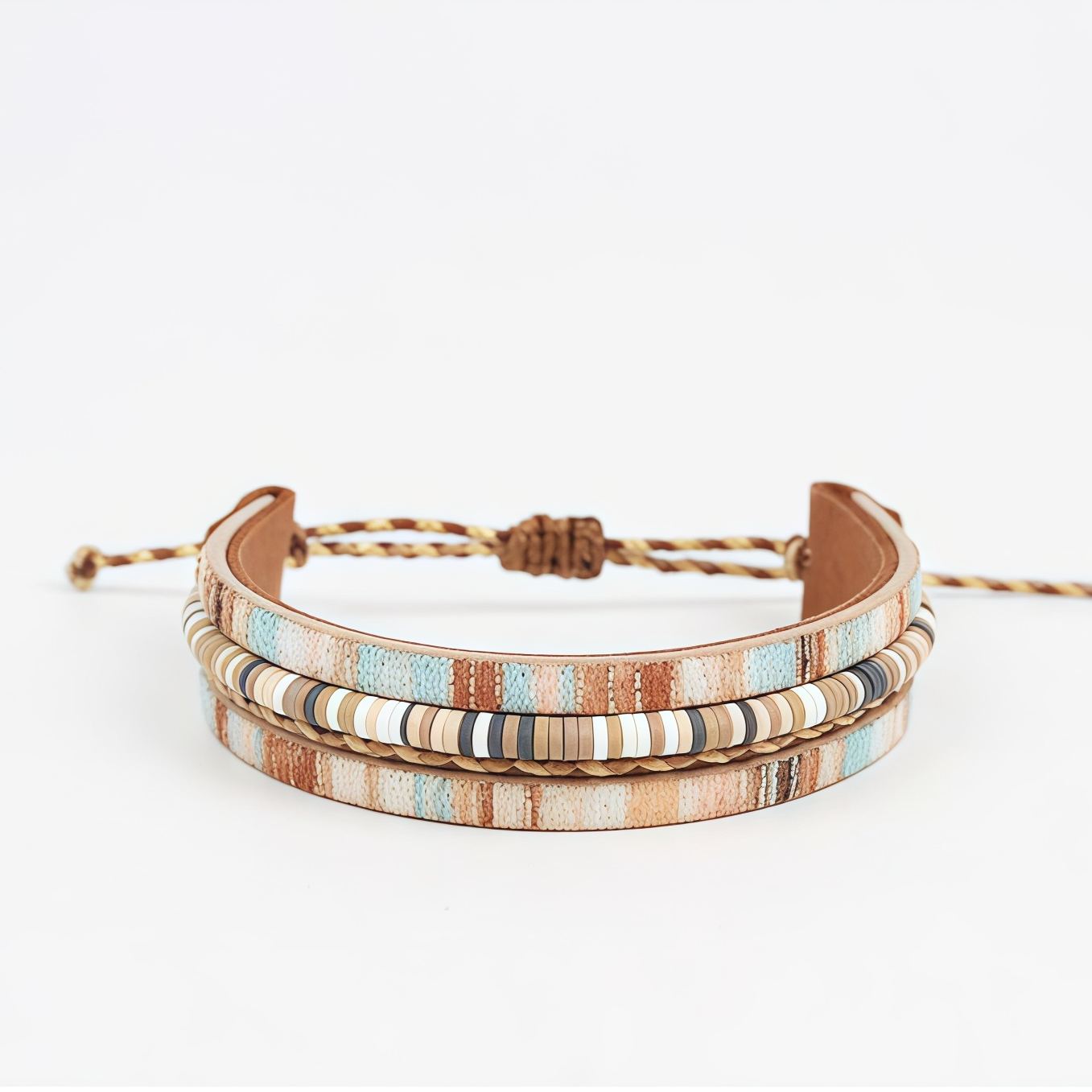 "Triple Guardian" Bohemian Braided Leather Bracelet