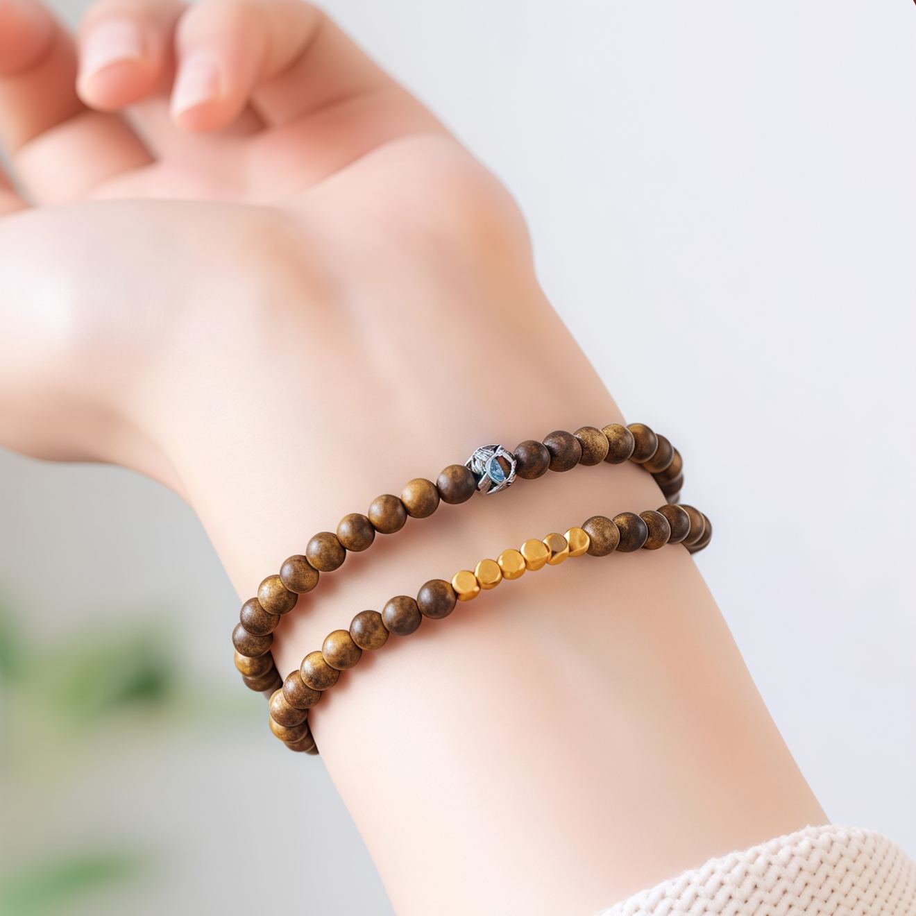 2025 Hot Sale Natural Sandalwood Sinking Bracelet| Soothing and Sleep-Inducing