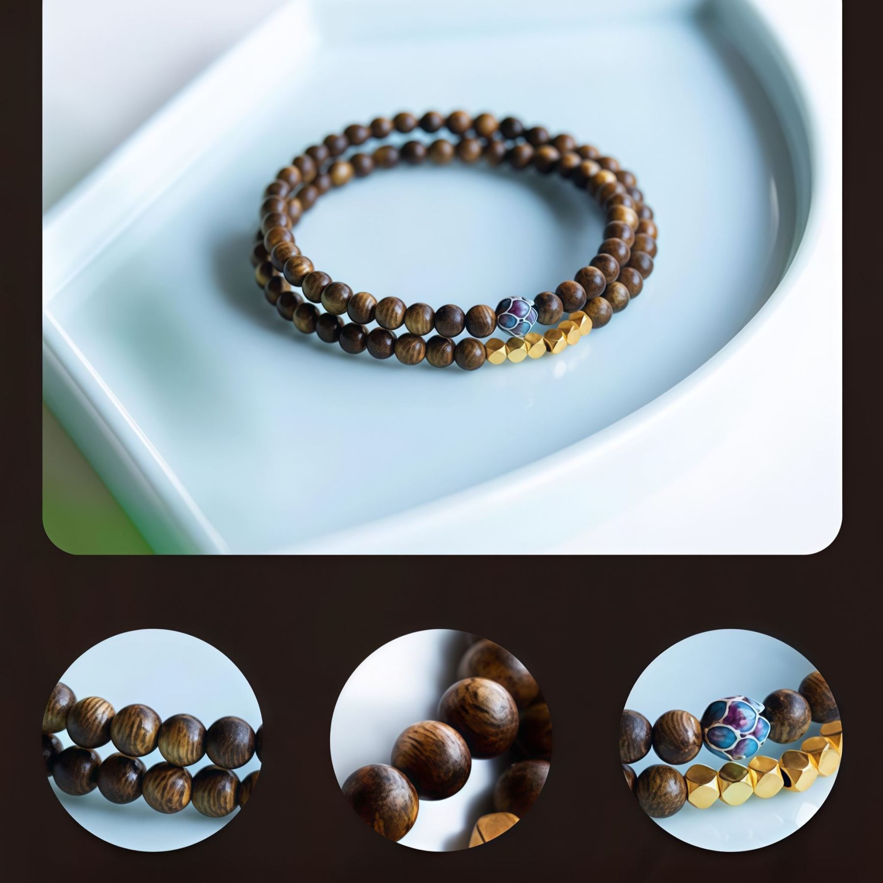 2025 Hot Sale Natural Sandalwood Sinking Bracelet| Soothing and Sleep-Inducing