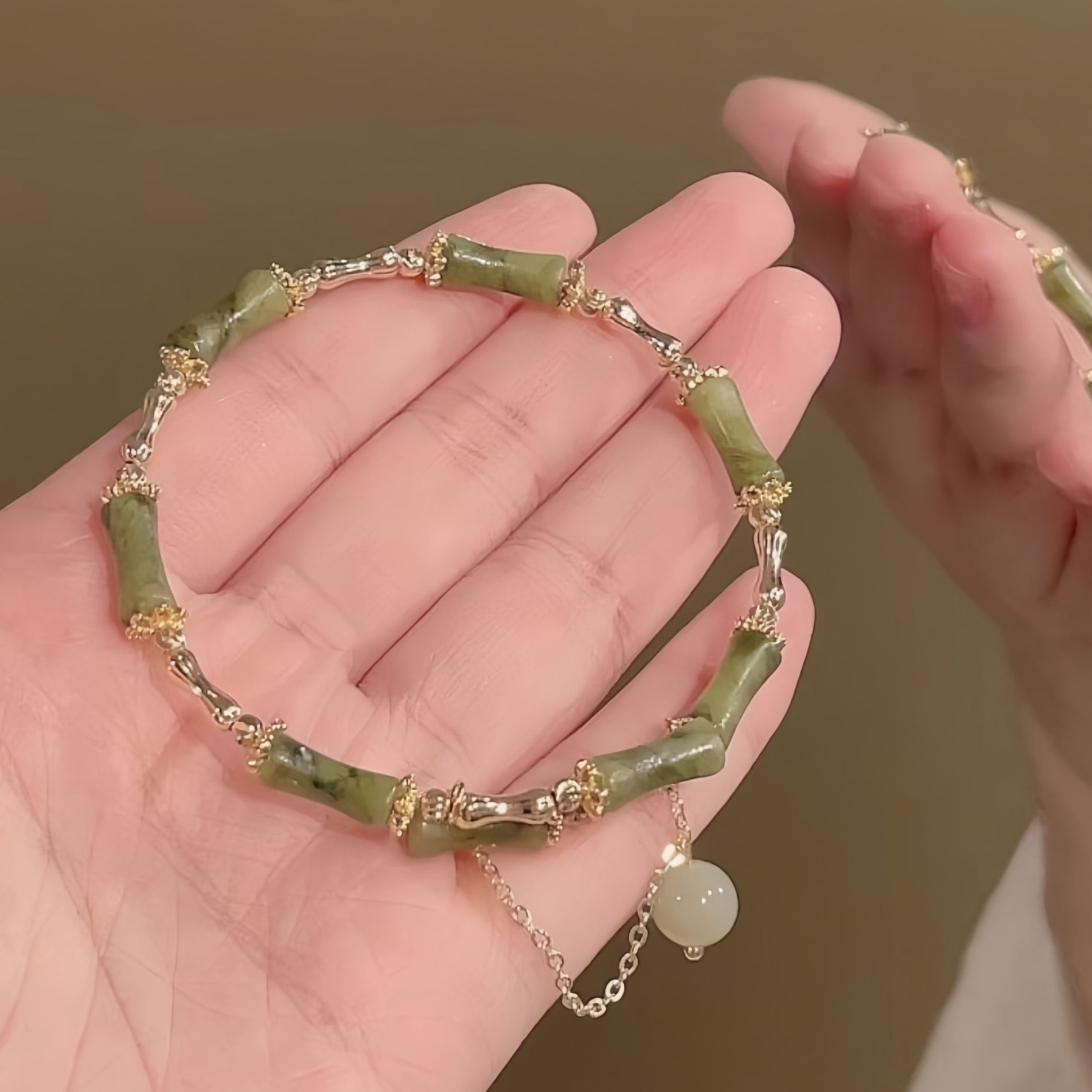 Bamboo Jade Pattern Luck Bracelet Bangle