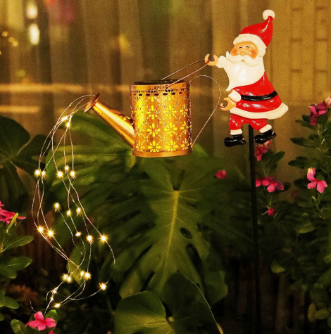 Solarbetriebene Weihnachtsmann-Gartenrasenleuchte.Keine Stromkosten, 100 % Solarenergie, Keine Kabel Erforderlich