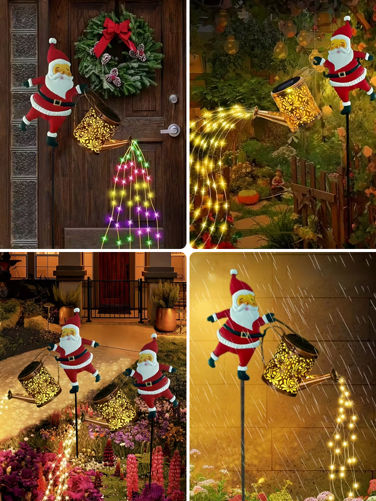 Solarbetriebene Weihnachtsmann-Gartenrasenleuchte.Keine Stromkosten, 100 % Solarenergie, Keine Kabel Erforderlich