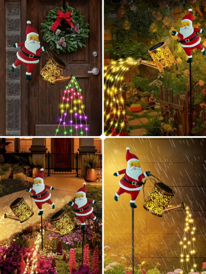 Solarbetriebene Weihnachtsmann-Gartenrasenleuchte.Keine Stromkosten, 100 % Solarenergie, Keine Kabel Erforderlich
