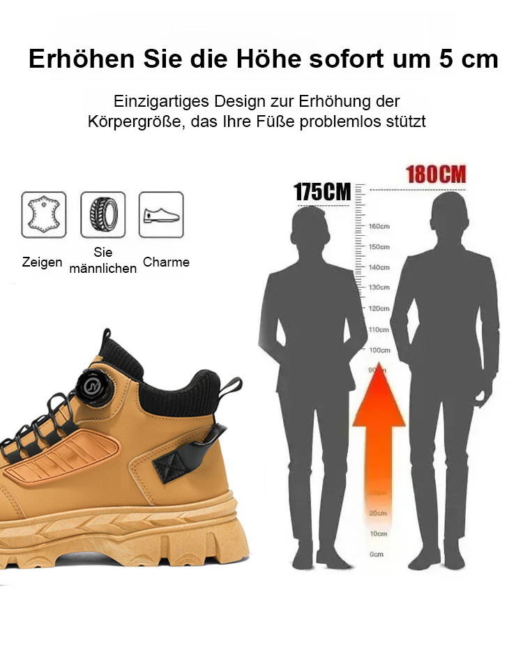 Herbst Vintage-Martinsstiefel ohne Schnürsenkel. Fußgewölbeunterstützung + 3-facher Kälteschutz – die Füße schmerzen auch nach 15 km Fußmarsch nicht.