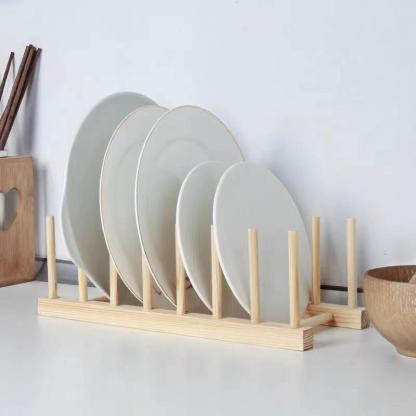 Abtropfgestell aus Kiefernholz, Küchenregal aus Holz, Tassenständer, Geschirrständer, Tellerständer