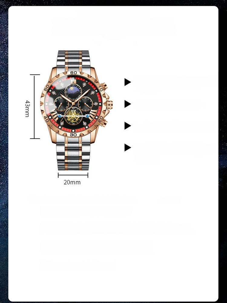 Hochwertige Tourbillon Uhr. Superpräzise Zeitmessung, wasserdicht bis 200 Meter, Leuchtzeiger und kratzfest für 20 Jahre.