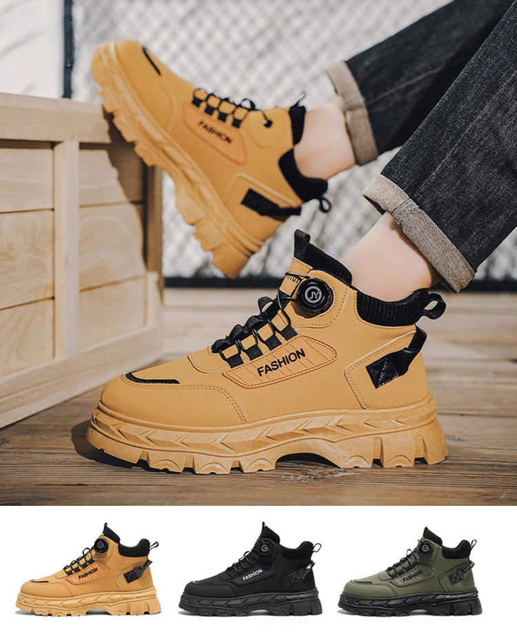 Herbst Vintage-Martinsstiefel ohne Schnürsenkel. Fußgewölbeunterstützung + 3-facher Kälteschutz – die Füße schmerzen auch nach 15 km Fußmarsch nicht.