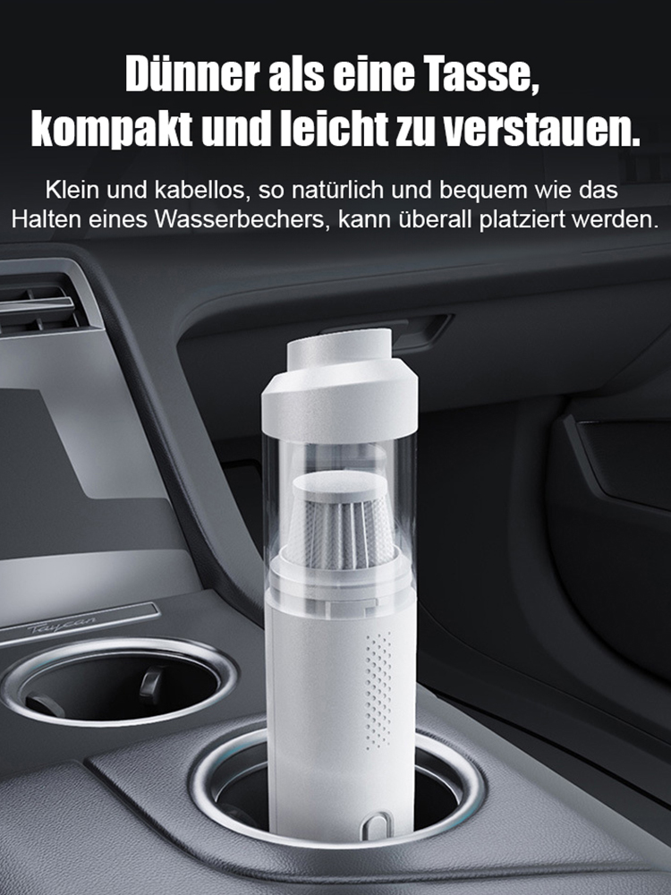 【Artefakt zur Autoreinigung】Zwei-in-eins Auto-Staubsauger mit Saug- und Blasfunktion. Kabelloses Saugen ohne Einstecken