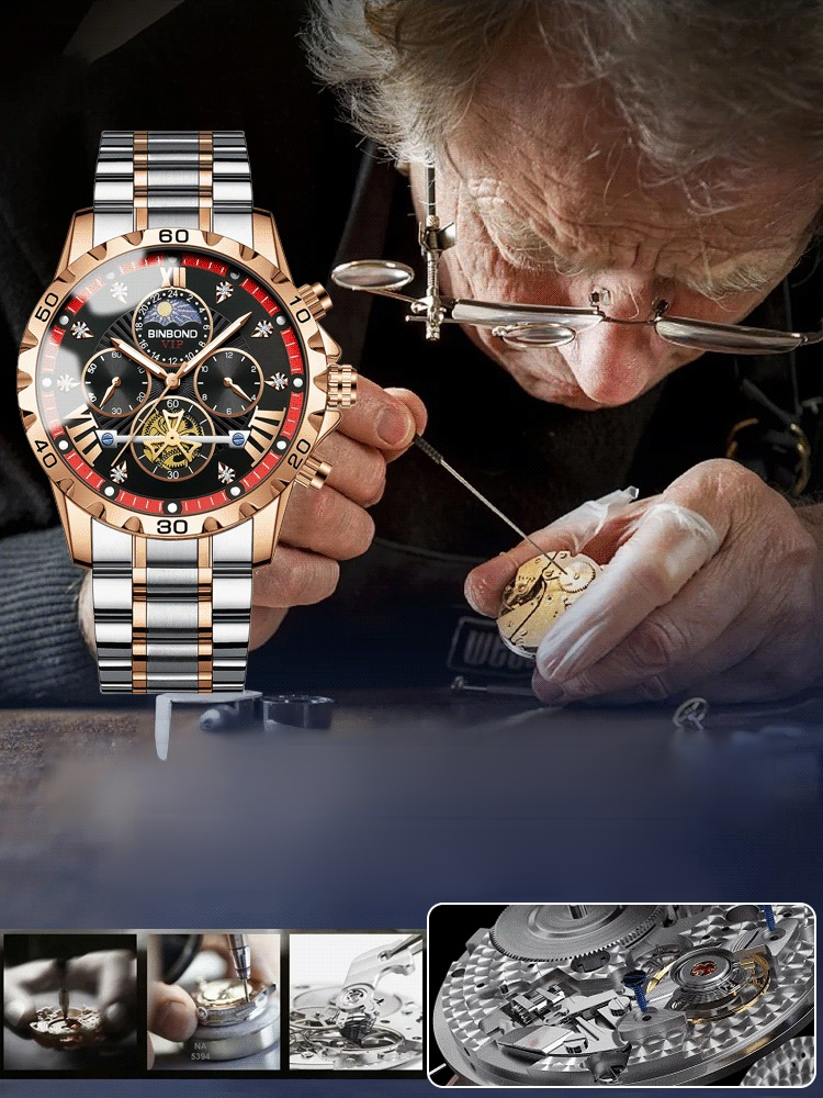 Hochwertige Tourbillon Uhr. Superpräzise Zeitmessung, wasserdicht bis 200 Meter, Leuchtzeiger und kratzfest für 20 Jahre.