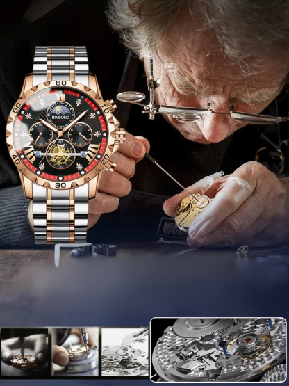 Hochwertige Tourbillon Uhr. Superpräzise Zeitmessung, wasserdicht bis 200 Meter, Leuchtzeiger und kratzfest für 20 Jahre.