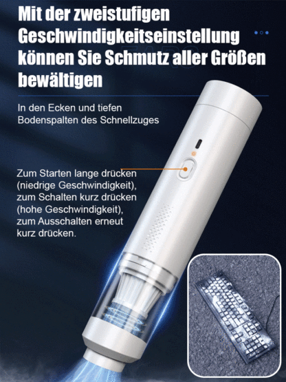 【Artefakt zur Autoreinigung】Zwei-in-eins Auto-Staubsauger mit Saug- und Blasfunktion. Kabelloses Saugen ohne Einstecken