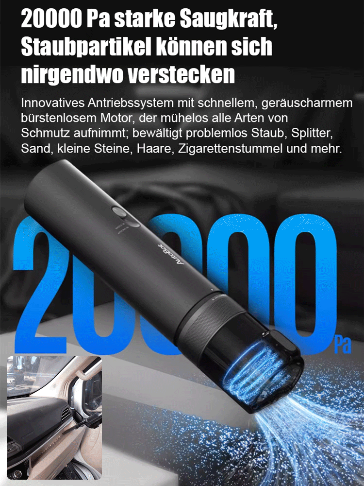 【Artefakt zur Autoreinigung】Zwei-in-eins Auto-Staubsauger mit Saug- und Blasfunktion. Kabelloses Saugen ohne Einstecken
