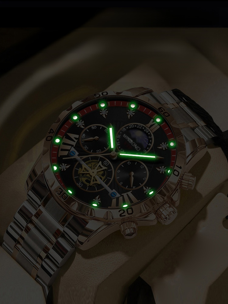 Hochwertige Tourbillon Uhr. Superpräzise Zeitmessung, wasserdicht bis 200 Meter, Leuchtzeiger und kratzfest für 20 Jahre.