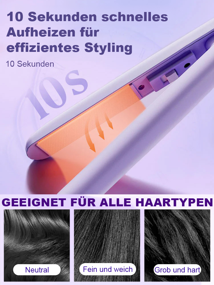 【Überall Einsetzbar】Tragbares 2-In-1 Glätteisen Und Lockenstab. Locken In Nur Drei Sekunden – Schonend Für Das Haar, Für Geschmeidiges Und Glänzendes Haar