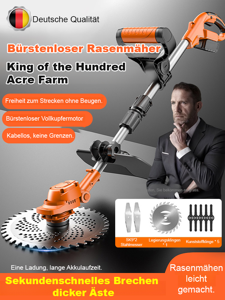  Handgehaltener, energiesparender Akku-Rasentrimmer für große Flächen