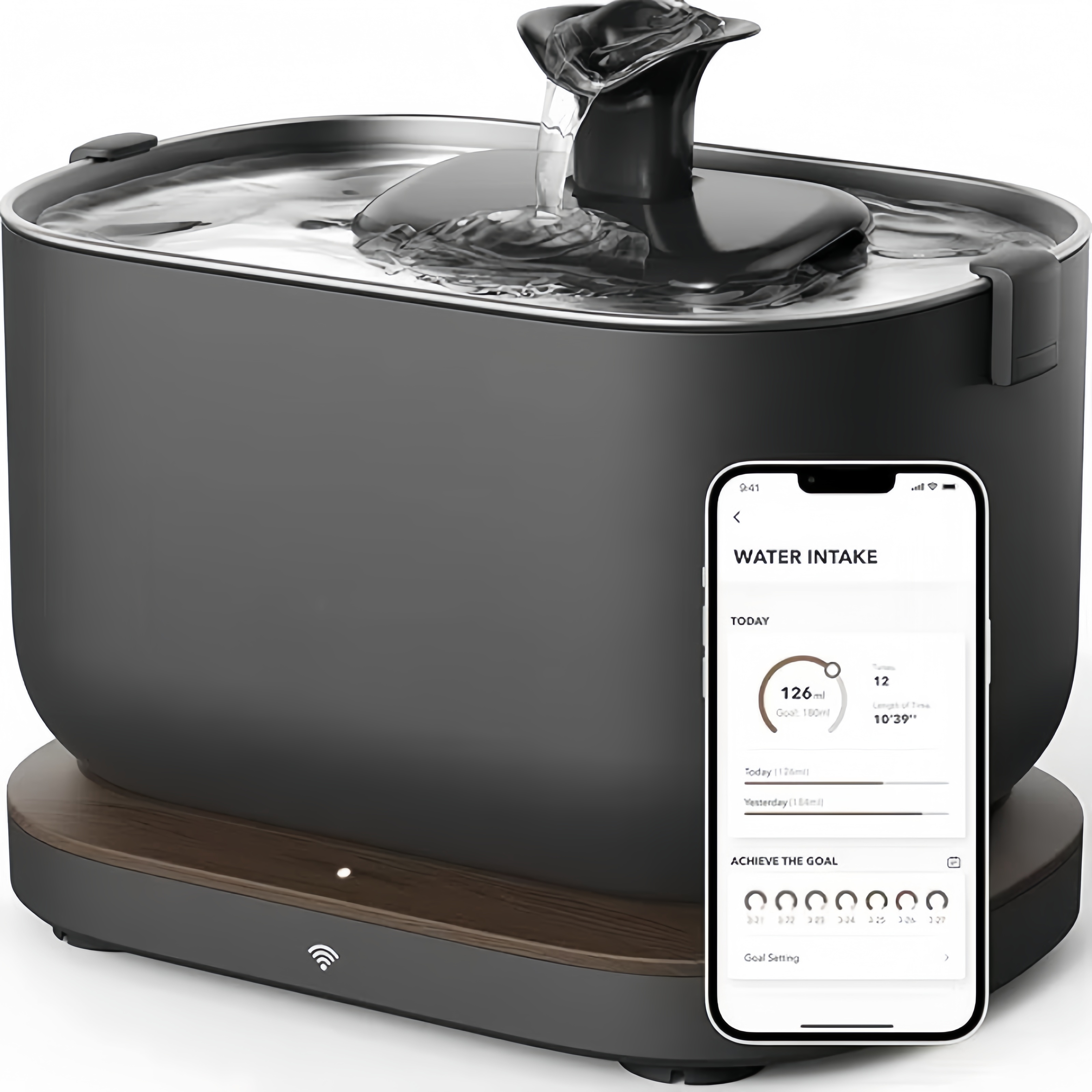 Pet Smart Drinker, Indoor Cat Pet Drinker with App Monitoring, with Stainless Steel Tray, 2.5L/84oz Dockstream Automatic Drinking Machine, Built-in 2.4G Wi-Fi Smart Bowl