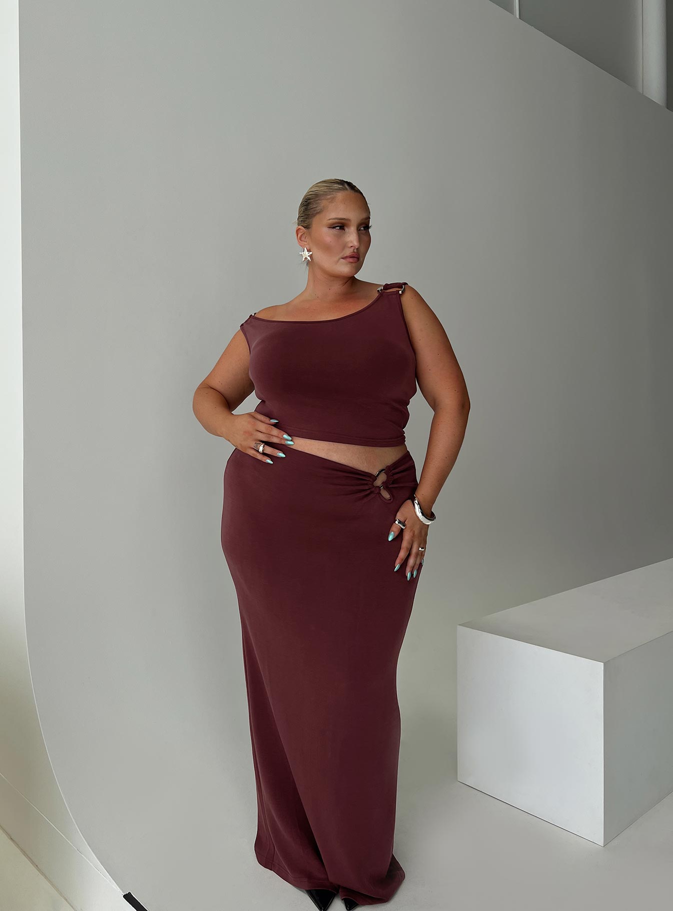 Whiley Maxi Skirt Mauve Curve
