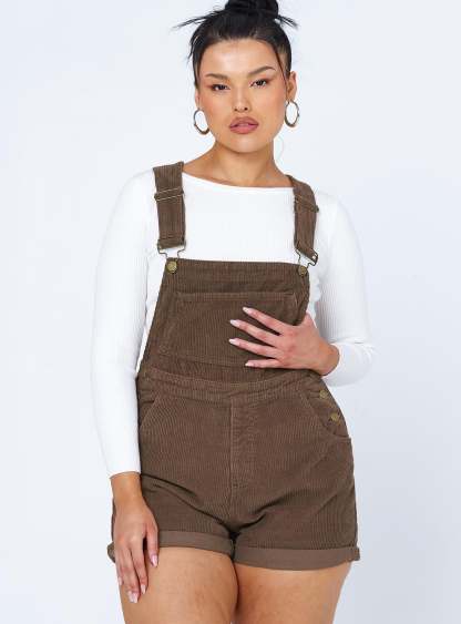 Kacey Short Overalls Brown