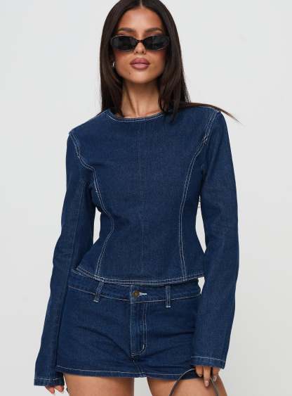 Countryside Long Sleeve Top Denim