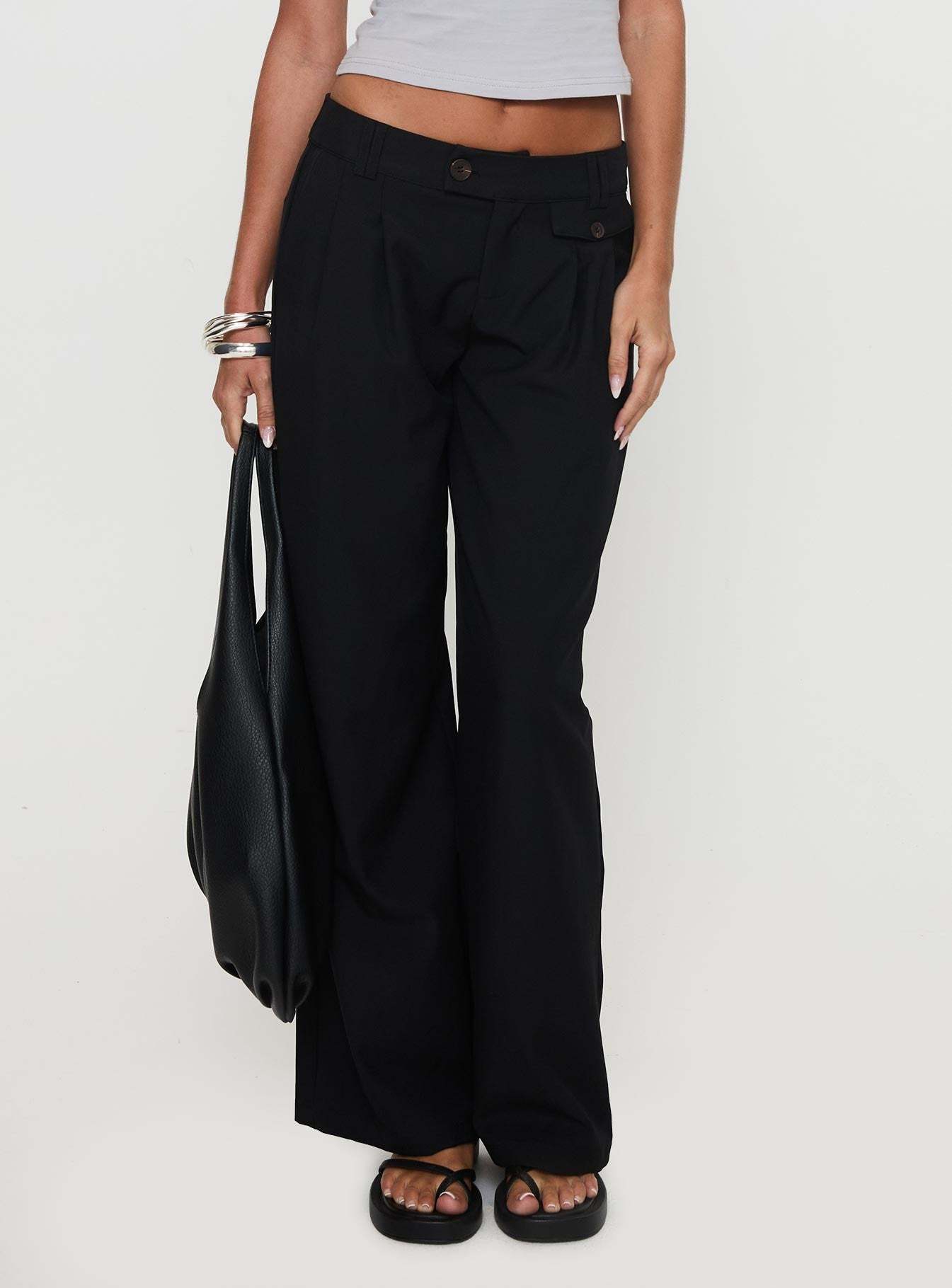 Sallon Low Rise Pants Black