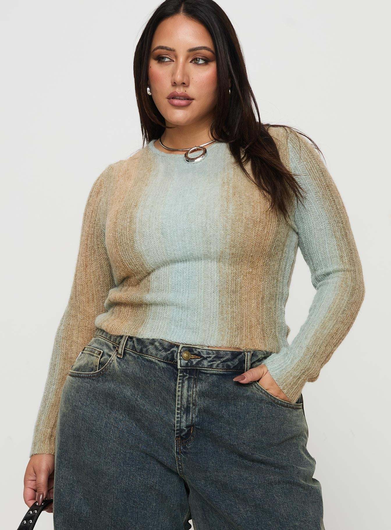 Cardenas Long Sleeve Top Green Curve