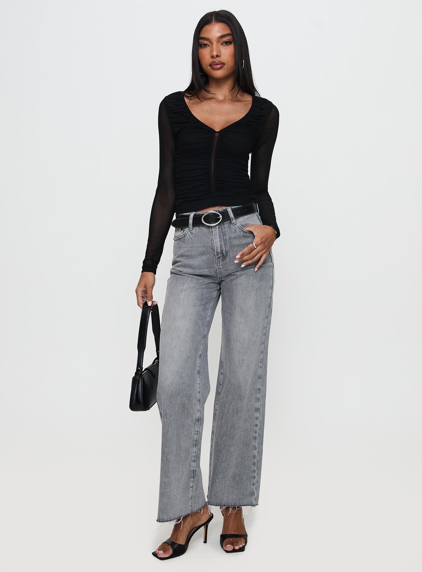 Tenzin Ruched Top Black