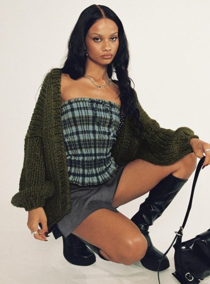 Rigia Top Mono Check Green