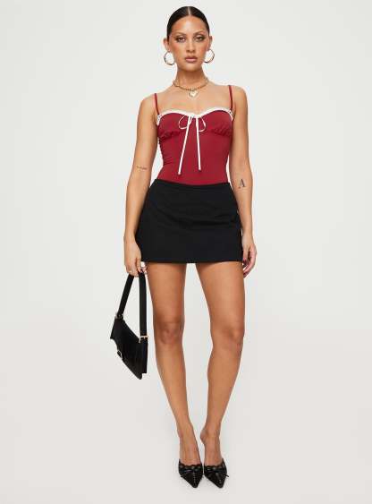 Damsel Bodysuit Burgundy