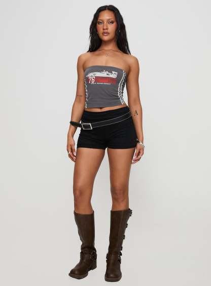 Santa Clara Strapless Top Black