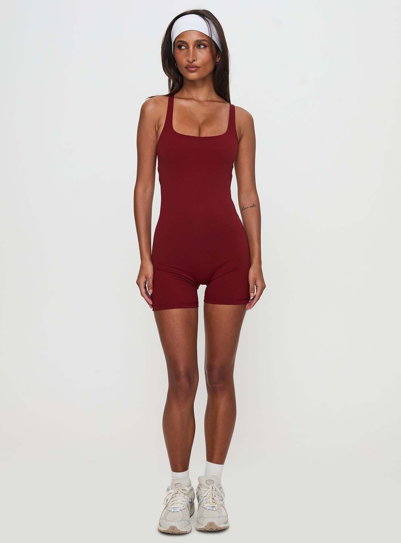 Run The Play Active Romper Red