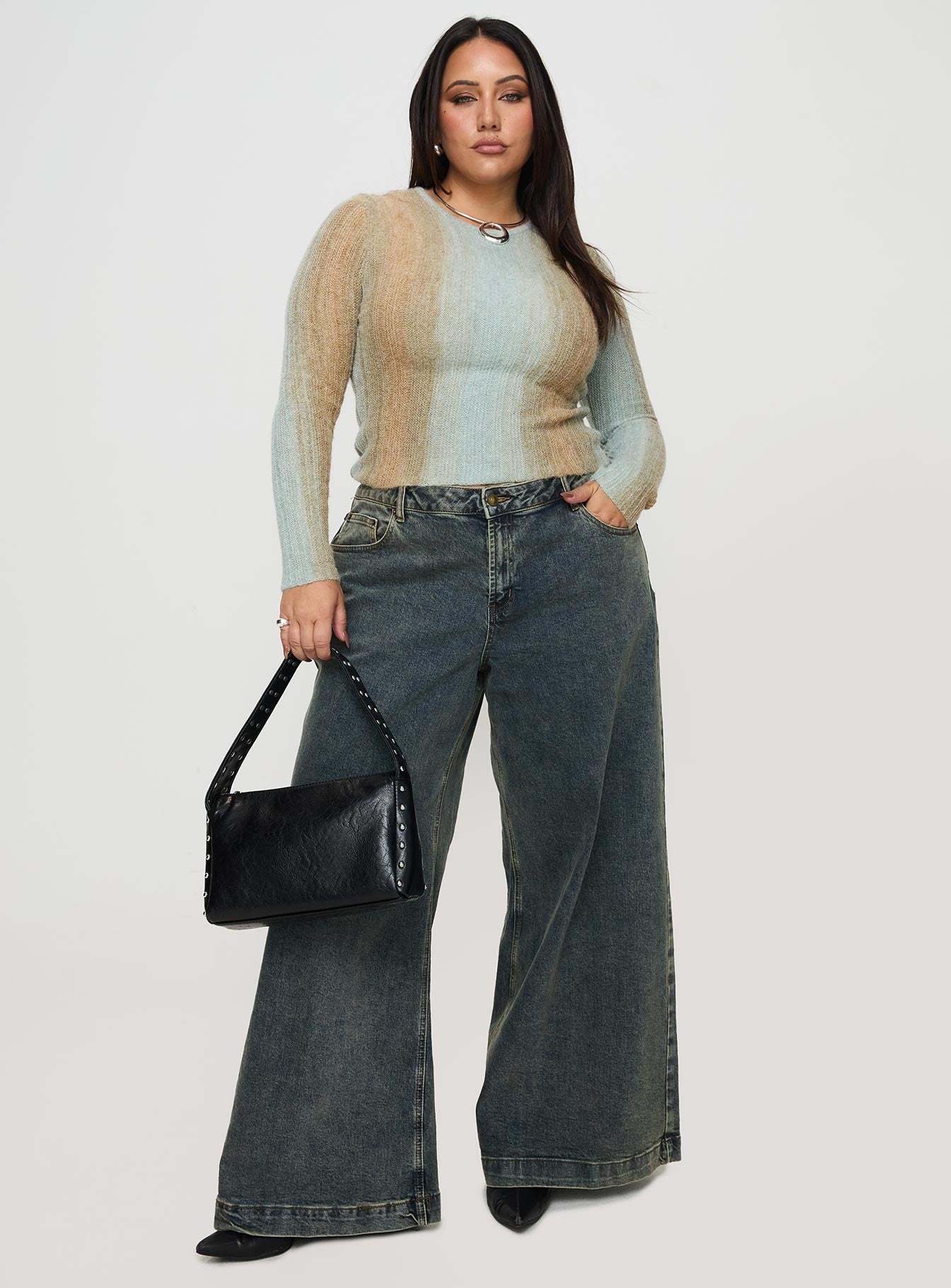 Cardenas Long Sleeve Top Green Curve