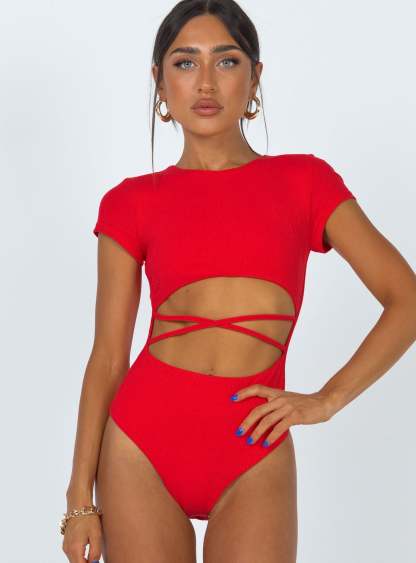 Nicola Bodysuit Red