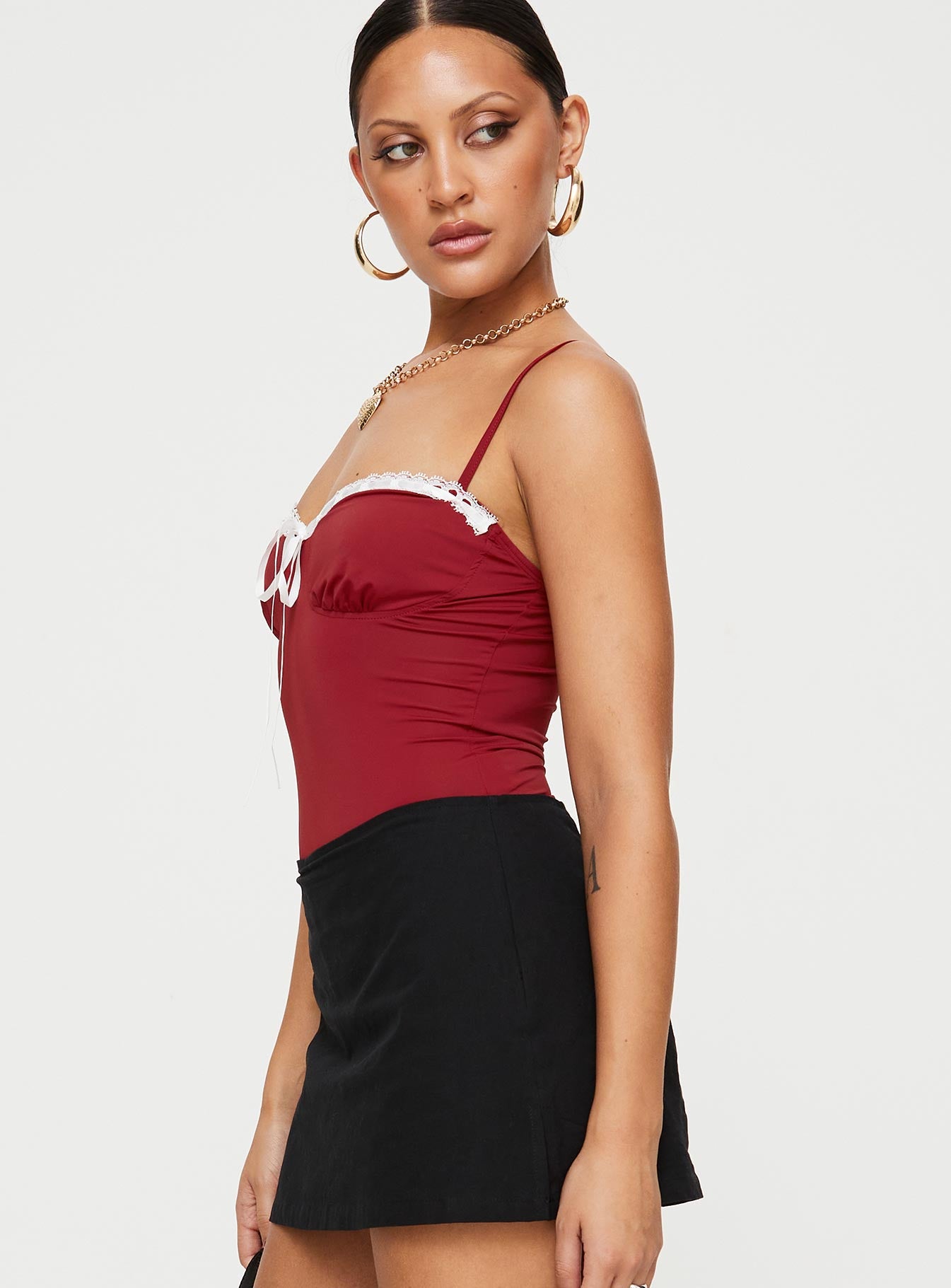 Damsel Bodysuit Burgundy