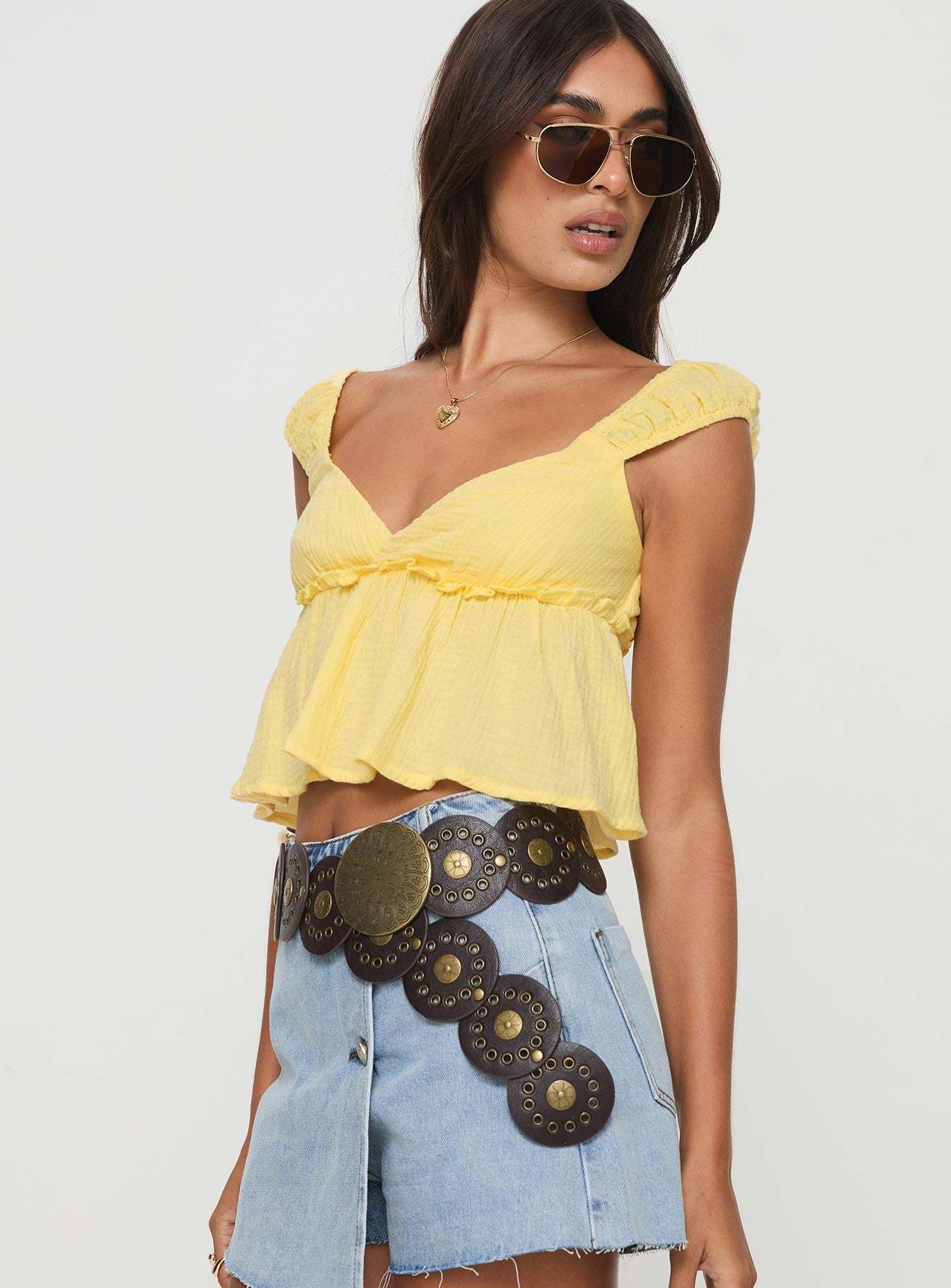 Contardo Short Sleeve Top Yellow