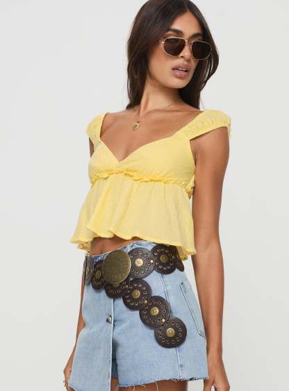Contardo Short Sleeve Top Yellow