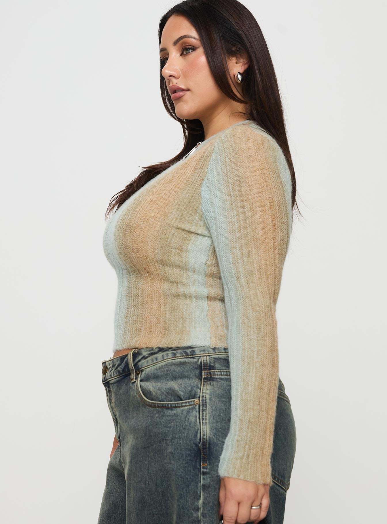 Cardenas Long Sleeve Top Green Curve