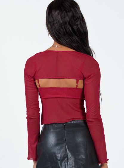 Tallah Two Piece Bolero Top Red