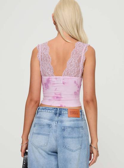 Typha Top Pink Floral