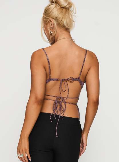 Thank The Angels Backless Top Purple