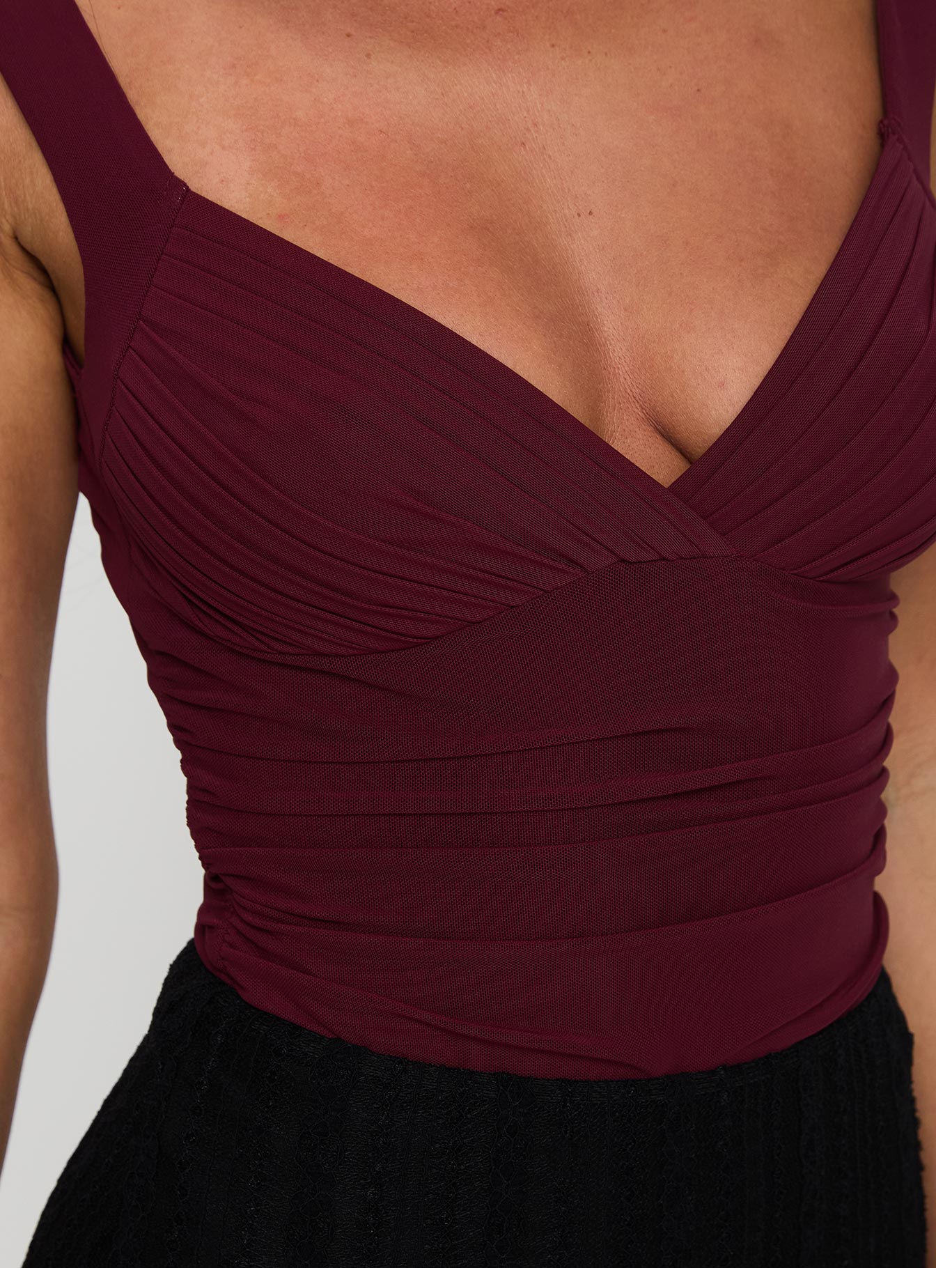 Morgane Mesh Bodysuit Burgundy