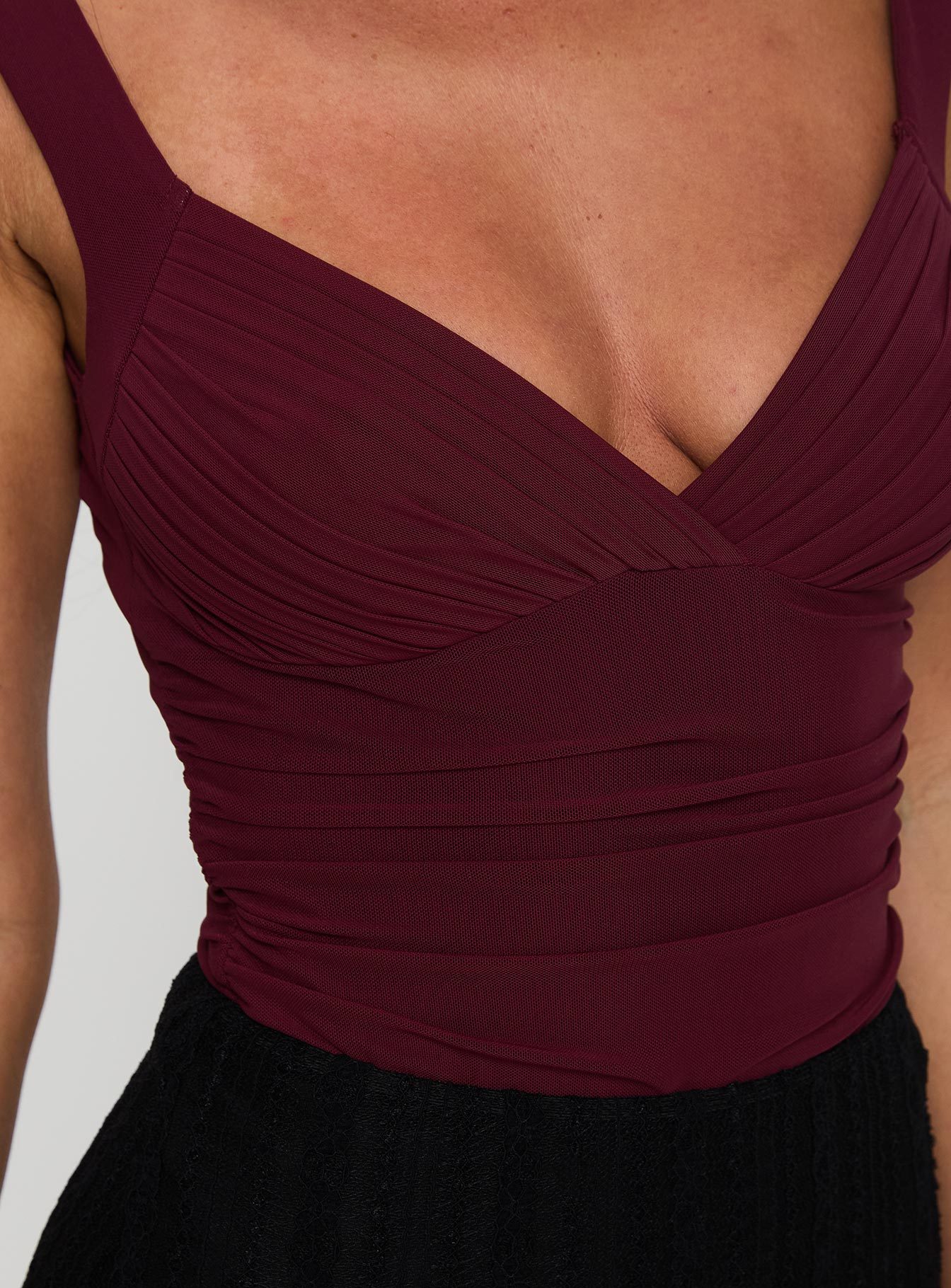 Morgane Mesh Bodysuit Burgundy