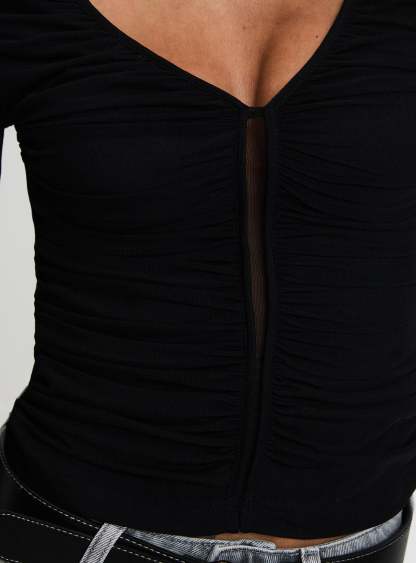 Tenzin Ruched Top Black