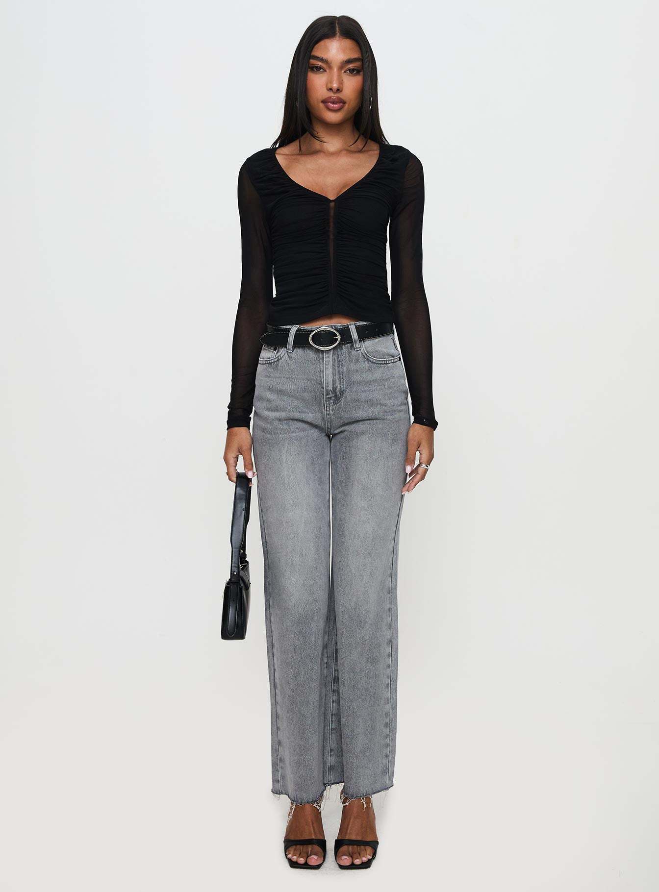 Tenzin Ruched Top Black