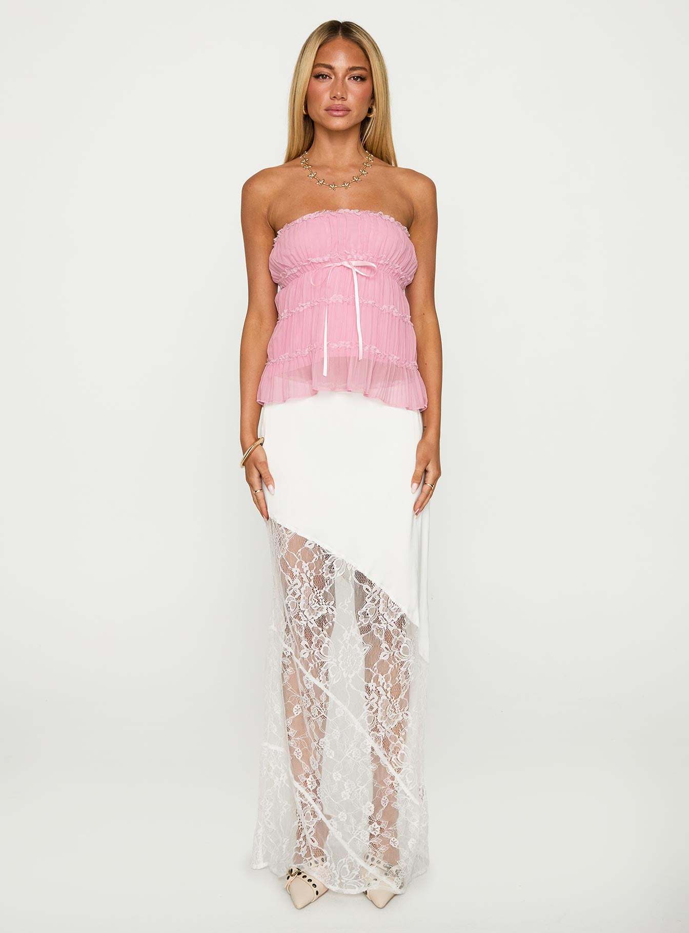 Avelina Strapless Top Pink