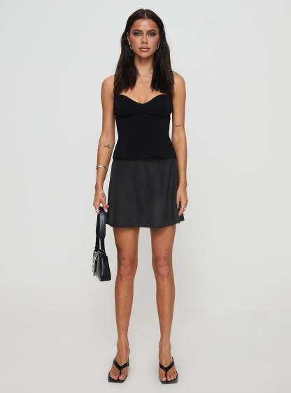 Dapple Bias Mini Skirt Black