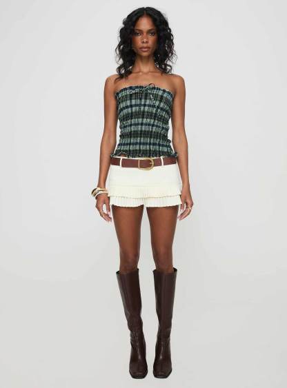 Rigia Top Mono Check Green