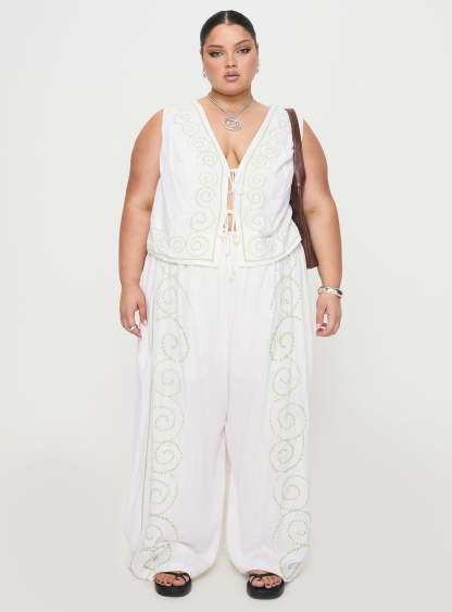 Kindred Tie Top White / Green Curve